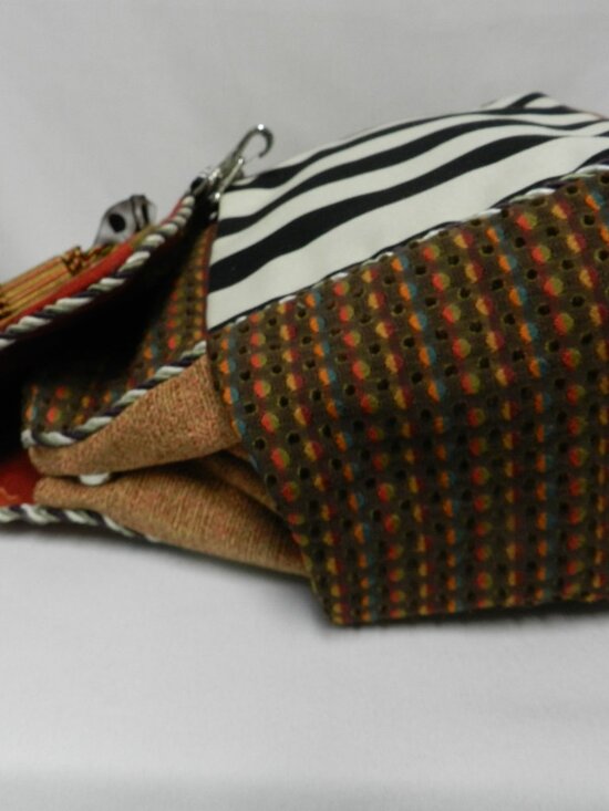 Silver Plum Handmade Tapestry Convertible Backpack Purse Handmade USA Fabric main image 11